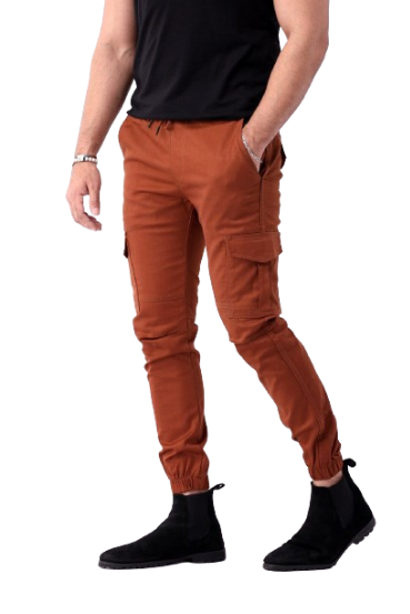 iShopping - Fashion Trendz Six Pocket Cargo Trousers for Men-Brown-30
