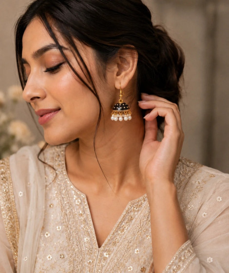 iShopping - House Of Nar Meenakari Pearl Jhumka Earrings