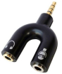 iShopping - AB Store 3.5mm Audio Stereo Splitter U Shape Black