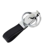 iShopping - M.Mart Double Ring Leather Key Chain Black