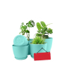iShopping - Araaish Decorative Flower Pots  With Drainage Without Plants - Pack Of 5-Light Blue