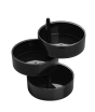 iShopping - Premier Home Plastic Rotary Storage Tray Set Of 3 - Black (806585)