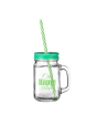 iShopping - Premier Home Happy Days Glass Mug - 450ml Green (1404079)