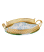 iShopping - Easy Shop 16" Oval Shape Fringe Tray with Handle (1183)