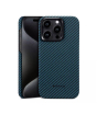 iShopping - Pitaka Aramid Fiber Fusion MagEZ Case For iPhone 15 Pro Max - Black/Blue Twill