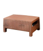iShopping - Boss Pure Plastic Single Shelf Rattan Table Chocolate (BP-371-CHC)