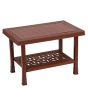 iShopping - Boss Full Plastic Double Shelf Baby Rattan Table Chocolate (BP-328-CHC)