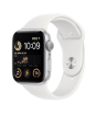 iShopping - Apple Watch SE 44MM Silver Aluminum Case with White Sport Band - GPS (2022)