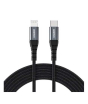 iShopping - Choetech 2m Nylon Braided USB C To Lightning Cable Black (IP0041)