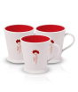 iShopping - Appollo Flower Mug (Pack Of 3)-Red