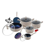 iShopping - Domestic Non Stick Stylish Cookware Set Beige - 21 Pieces (0080)