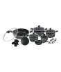 iShopping - Domestic Non Stick Stylish Cookware Set Black - 21 Pieces (0079)