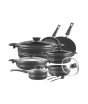 iShopping - Domestic Non Stick Super Cookware Gift Set Black - 18 Pieces (0081)