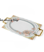 iShopping - Easy Shop 12” Flower Printed Serving Tray With Steel Handle