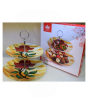 iShopping - Easy Shop 2 Tier Glass Cake Stand Yellow