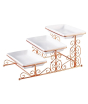 iShopping - Easy Shop 3 Floor Fancy Tray Set With Stand Golden