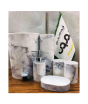 iShopping - Easy Shop Classic Printed Washroom Set White - 6 Pcs