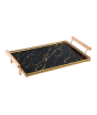 iShopping - Easy Shop Frame Glass Serving Tray With Golden Metal Handle