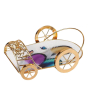 iShopping - Easy Shop Golden Frame Serving Cart Dish for Cake