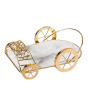 iShopping - Easy Shop Golden Frame Serving Cart Dish for Cake