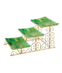 iShopping - Easy Shop Three Floor Glass Serving Dish Set with Golden Stand