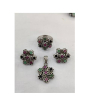 iShopping - Gilgit Bazaar Multi Stone Silver Set (12)