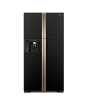 iShopping - Hitachi Big French Deluxe Refrigerator Glass Black 20.5 Cu ft (R-W750FPMX)