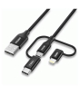 iShopping - Choetech 3 In 1 Multi USB Braided Cable Black