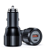 iShopping - Choetech 63W Dual USB-C 45W + 18W Fast Car Charger Black (TC0010)