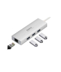 iShopping - Baseus PortalJoy 4-Port Type-C To USB 3.0 3+RJ45 1 HUB Adapter Frost Silver