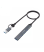iShopping - Amaze USB 3.0 + Type - C To 4-Port USB Hub Black (A304)