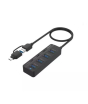 iShopping - Amaze Type - C + USB 3.0 7 Port Hub Black (A327)