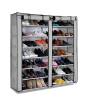 iShopping - Israr Mall Double Door Metal Shoe Rack With Zipped Doors - Grey
