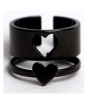 iShopping - KhawajasKreation Heart Couple Ring Set Black