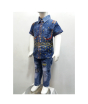 iShopping - Madina Fashion Shirt With Stretchable Narrow Pants Suit For Boys Navy Blue