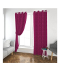 iShopping - Maguari Lining Jacquard Curtains 2 Pcs Dark Pink