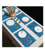 iShopping - Maguari Luxurious Jacquard 6 Person Dining Table Mats Sky Blue
