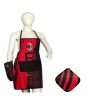 iShopping - Maguari Printed Apron Pot Holder With Pair Of Gloves Red