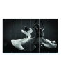 iShopping - Maguari Sufi Canvas Medium Wall Frame 6 Pcs Black & White (0692)