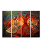 iShopping - Maguari Sufi Red Oil Painting Synthetic Canvas Small Wall Frame 4 Pcs (0679)