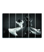 iShopping - Maguari Sufi Synthetic Canvas Small Wall Frame 6 Pcs Black & White (0731)