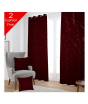 iShopping - Maguari Taffeta Embriodery Curtain With Cushion Cover 2 Pcs Maroon