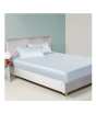 iShopping - Maguari Silk Fitted King Bed Sheet With Pillow Covers Sky Blue