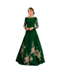 iShopping - Azhari Traders Embroidery Long Maxi With Trouser-Green