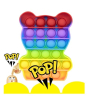 iShopping - Planet X Pop Bubble Fidget Rainbow Teddy Bear Silicone Toy (PX-11091)