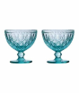 iShopping - Premier Home Fleur Blue Glass Sundae Dishes Set Of 2 (1404797)