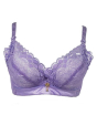 iShopping - Purple Bag Fancy Lace Double Padded Wireless Bra Purple (0024)