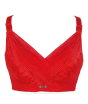 iShopping - Purple Bag Fancy Lace Non Padded Wireless Bra Red (0037)
