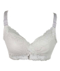 iShopping - Purple Bag Fancy Lace Soft Padded Wireless Bra White (0023)
