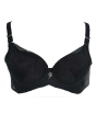 iShopping - Purple Bag Fancy Net Wireless Light Padded Full Support Bra Black (0016)